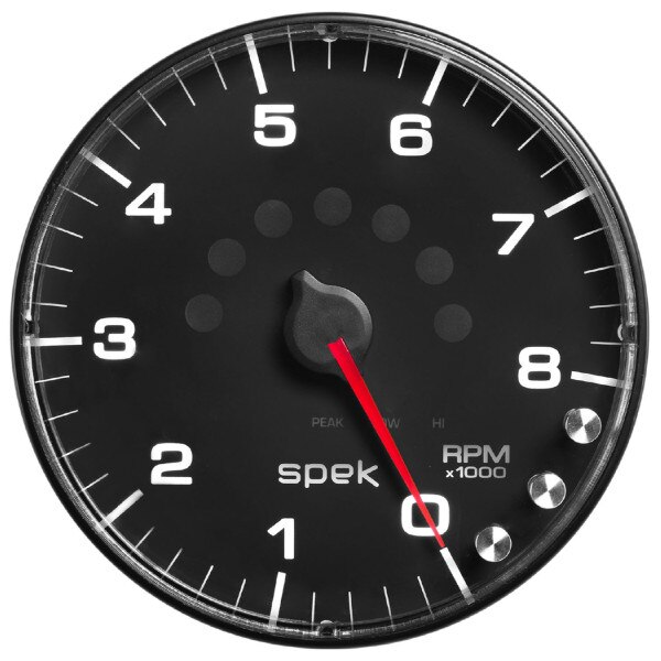 Autometer Gauge, Tachometer, Spek Pro, 08,000 RPM, Analog, 5" Diameter