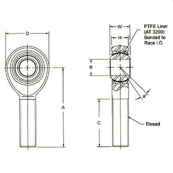 Aurora AB-10 Male Rod End Moly 5/8x5/8-18LH main image 1