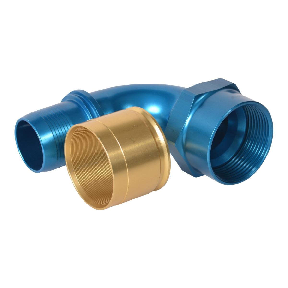 thumbnail image 2 of 10AN Female Swivel To 3/8" NPT Male Straight Adapter Fitting - Blue Aluminum, AN-10 Plumbing 2 of 10