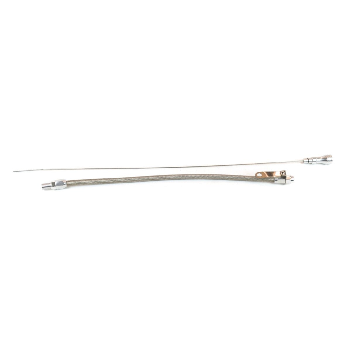 Canton Engine Oil Dipstick Flexible Pan Mount 21 Inch Braided Stainless Chrome 1/4 NPT