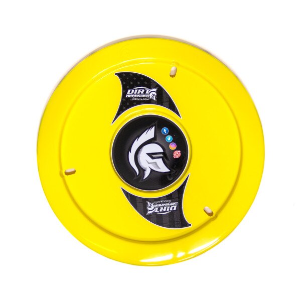 Dirt Defender Wheel Cover, 15.000 Wheel, Plastic, Non-Vented, Yellow