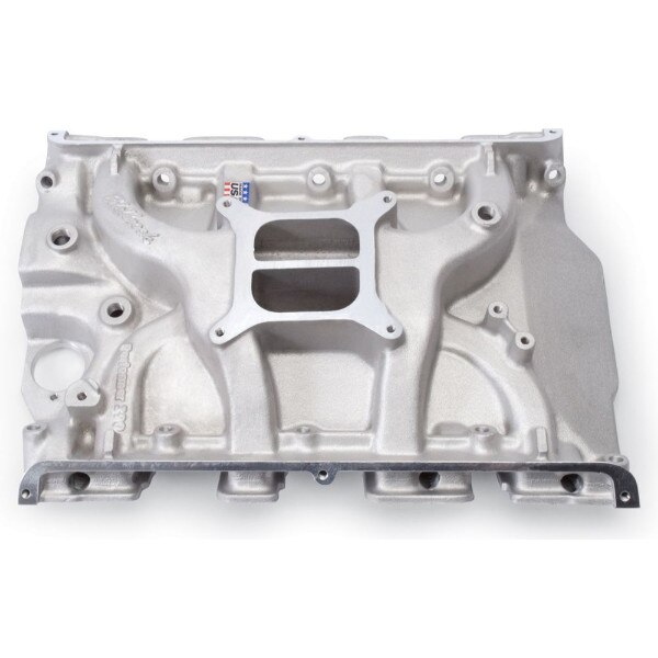 Edelbrock Intake Manifold, Performer, Square Bore, Dual Plane, Aluminum, Natural, Ford FE-Series