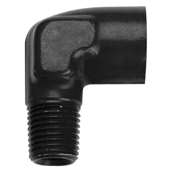 Fragola 1/4 NPT 90-Degree Fitting Male/Female Black 491402-BL