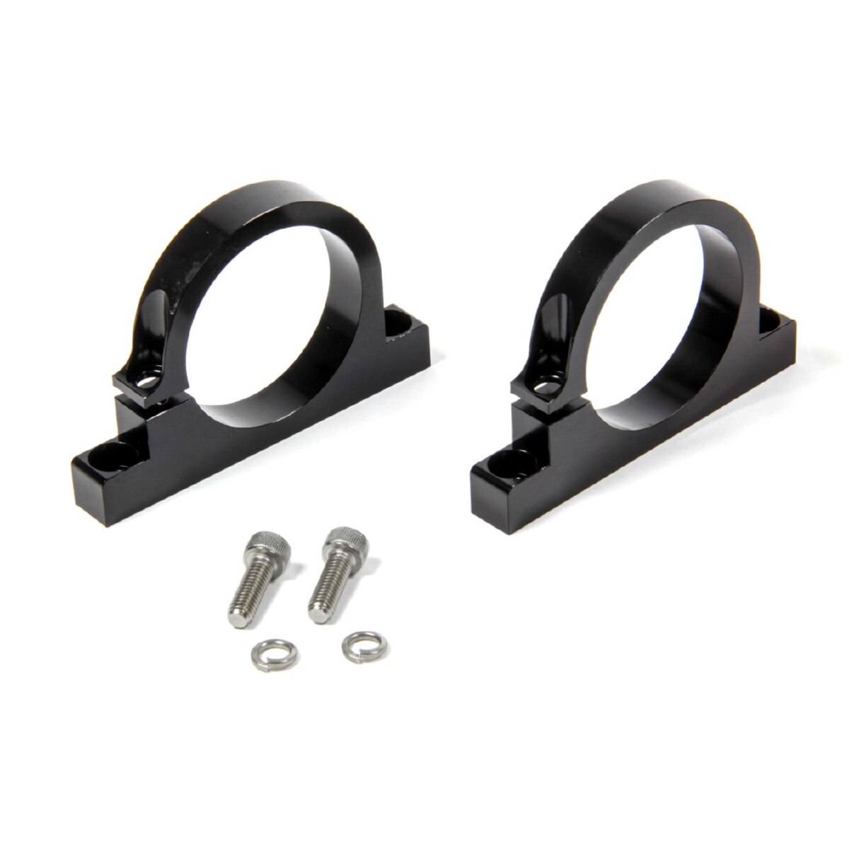 Holley Fuel Filter Brackets, 50.3mm Diameter, Billet Aluminum, Black