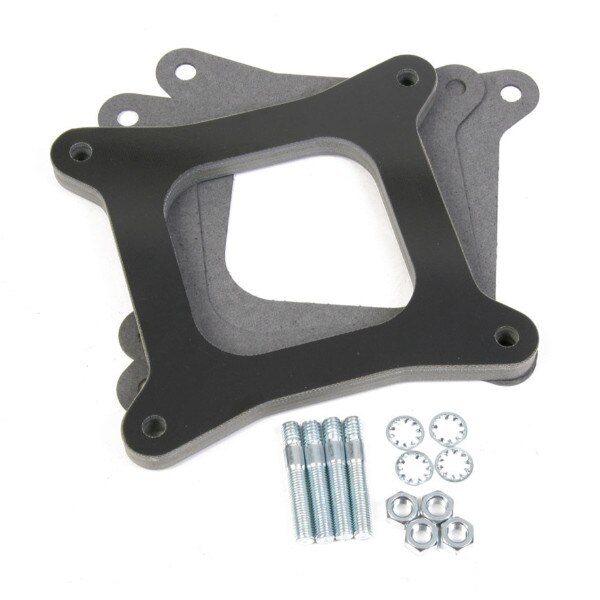 Holley Carburetor Spacer, 0.500" Thick, Open, Square Bore, Phenolic, Black