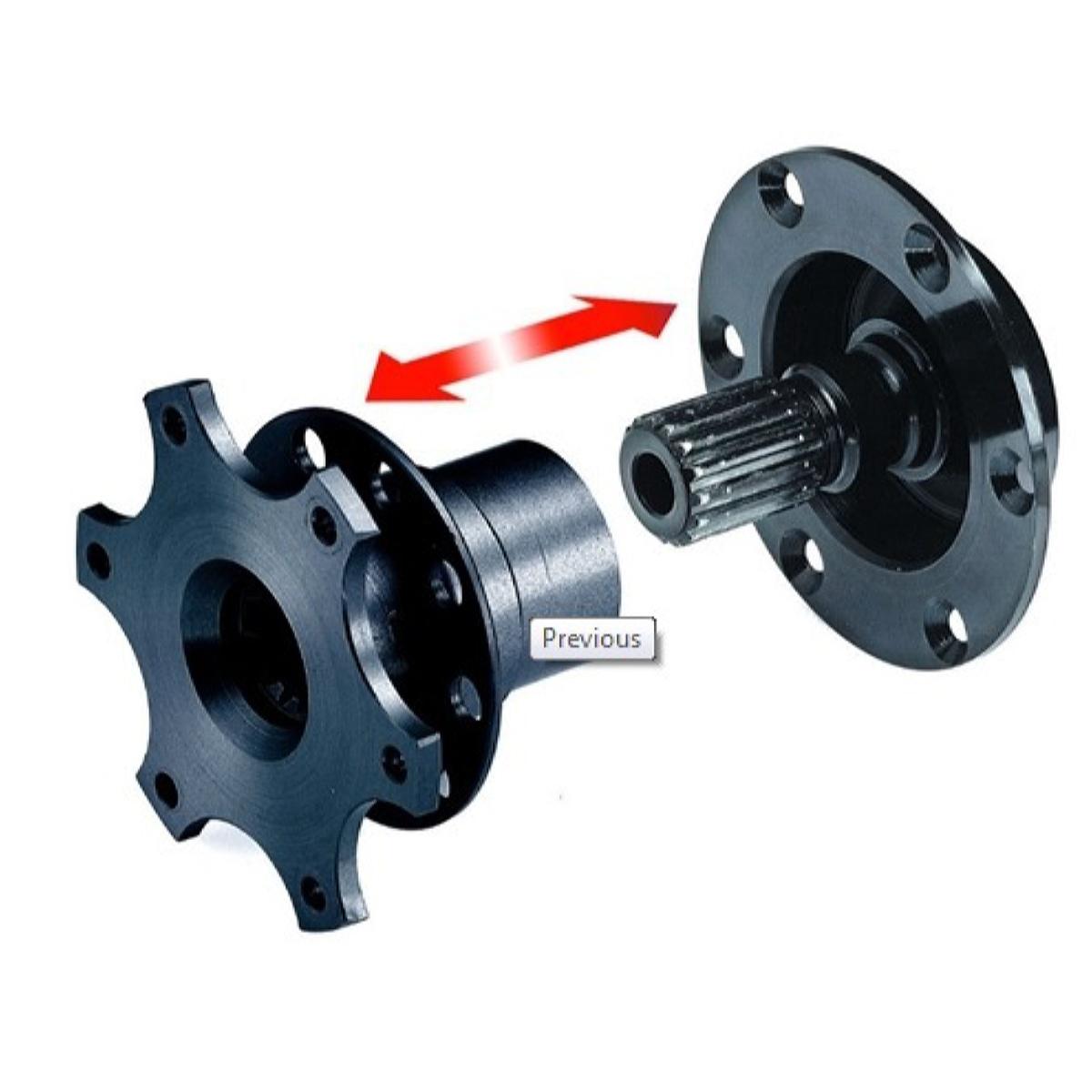 Impact Racing Steering Wheel Quick Release Kit, 360 Degree Release, Aluminum, Black, Impact 6