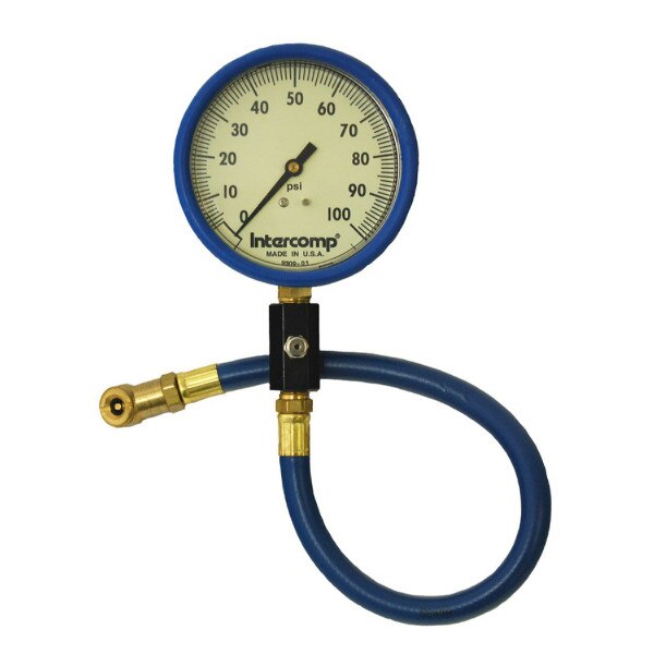 Tire Pressure Gauge, 0-100 PSI, 4.000" Diameter, Analog