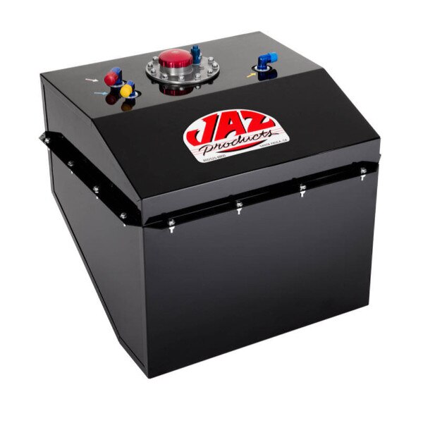 Jaz Fuel Cell, Man O'War Series, 22 Gallon, 10AN Outlet, 8AN Return Vent, Steel, Black, 21.25x18.88x18.88in