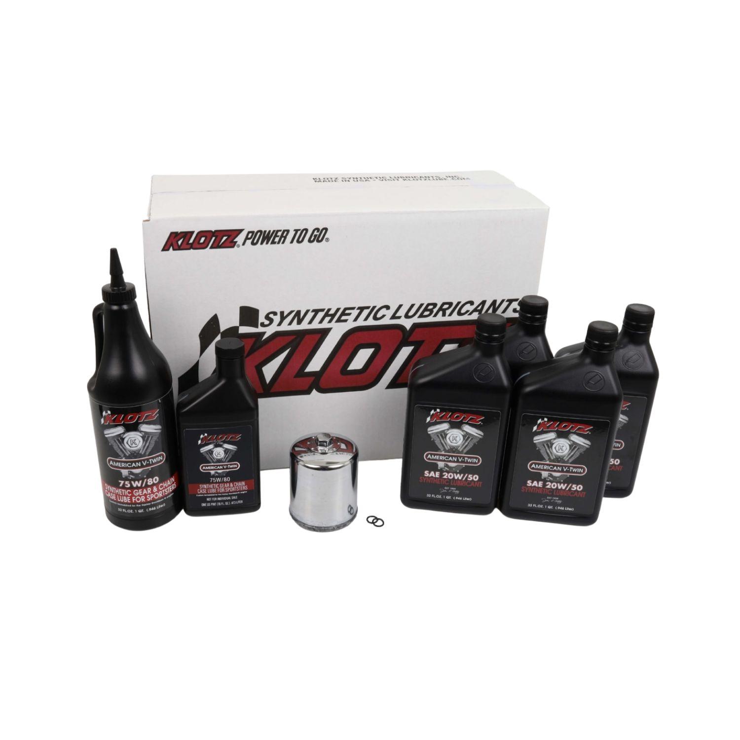 Klotz Synthetic Lubricants Oil Change Kit, Premium Complete 4 Quart