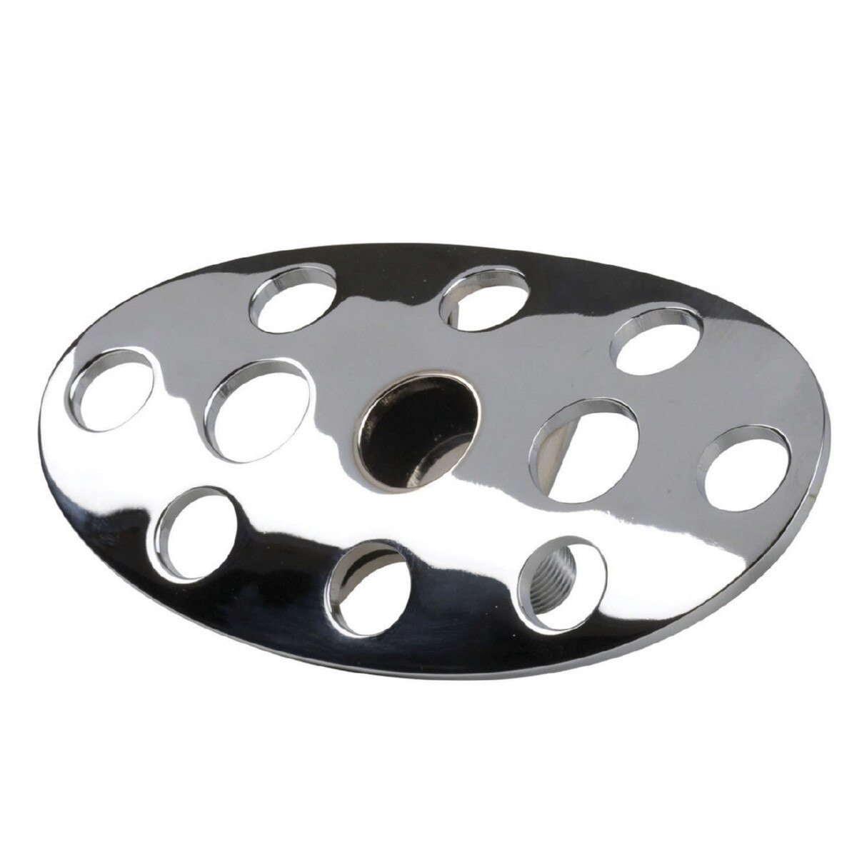 Lokar Pedal Pad, Lakester, Brake, 2.250 x 1.250 Oval, Steel, Chrome, Universal