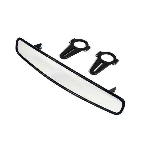 Longacre Rear View Mirror Kit, Wide Angle, 17.000 Wide, 3.000 Tall, Clamp-On, 1.500 OD Tube, Short Brackets