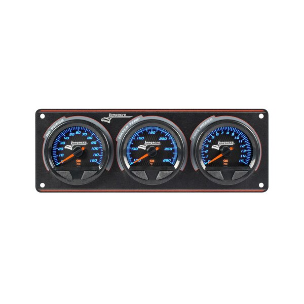 Longacre Gauge Panel Assembly Kit, Elite Waterproof SMI, Analog, Black Face (FP - OP - WT)