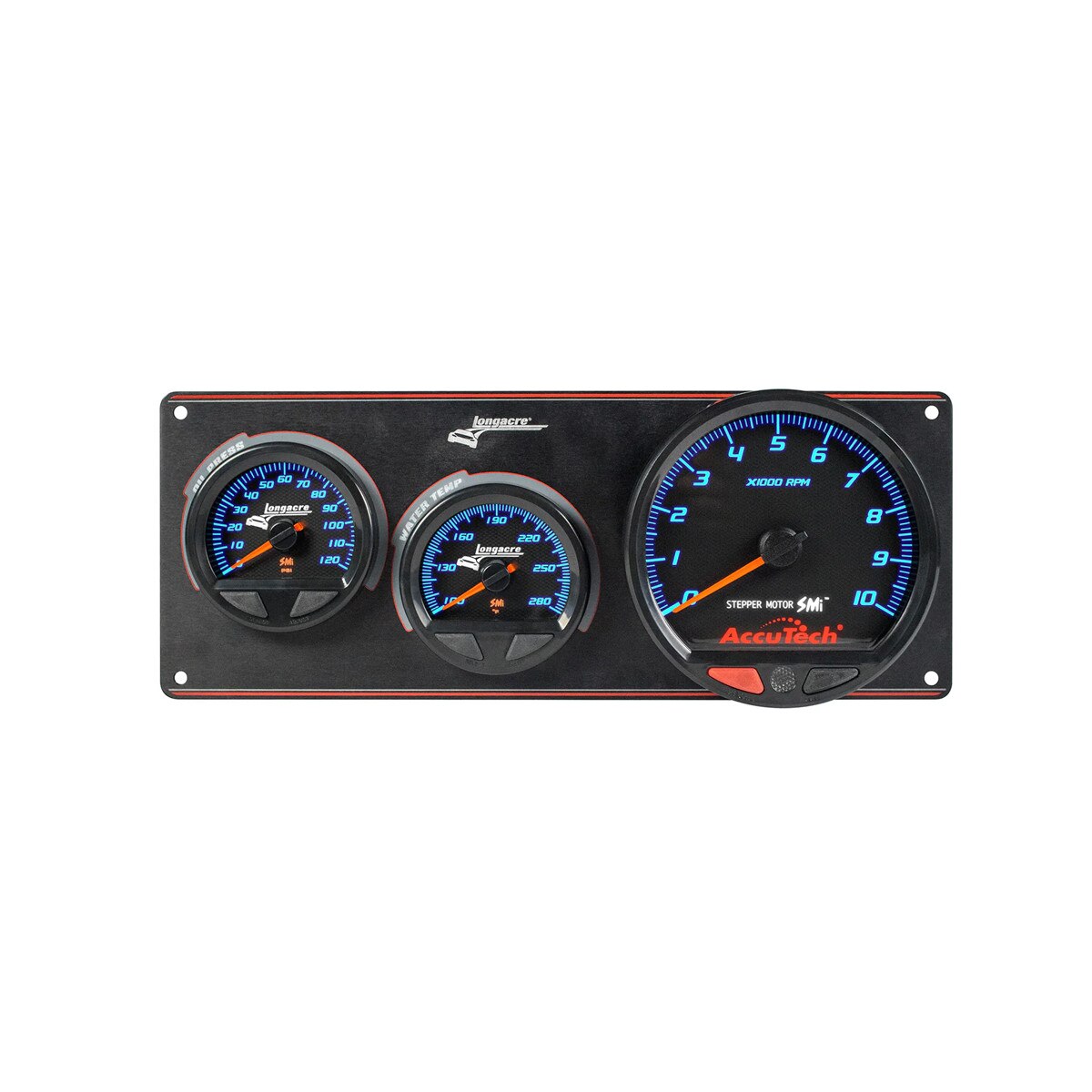 Longacre Gauge Panel Assembly Kit, Elite Waterproof SMI, Analog, Black Face (OP - Tach - WT)