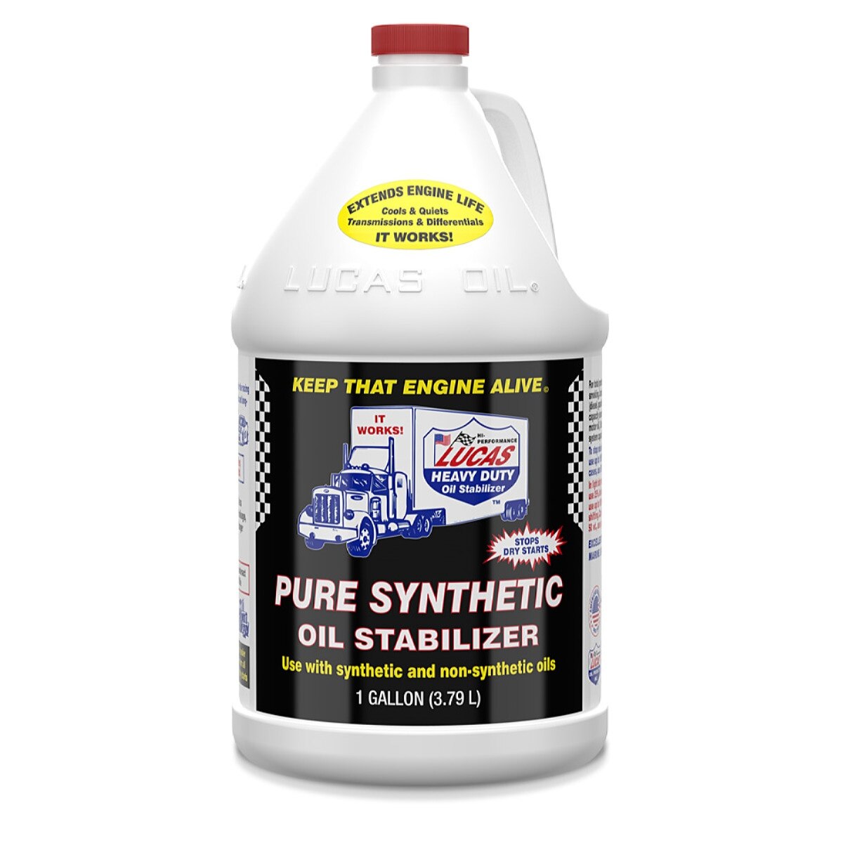 Lucas Motor Oil Additive, Oil Stabilizer, Synthetic, 1 Gallon