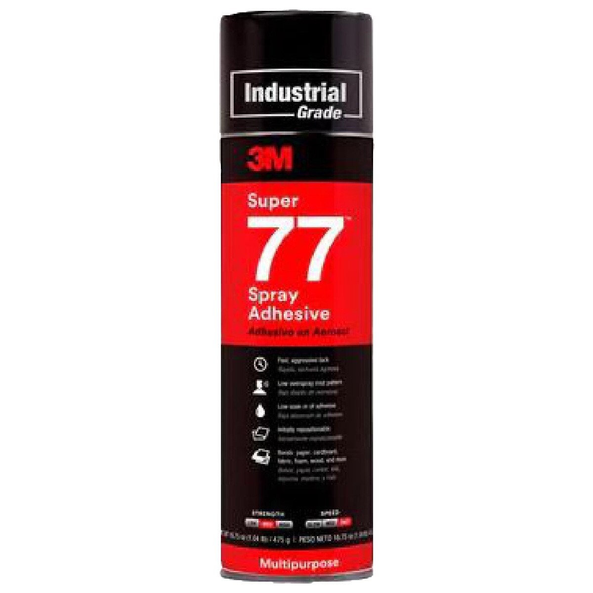 3M Spray Adhesive, Multipurpose Super 77 Series, Clear, 24 oz. Aerosol Can