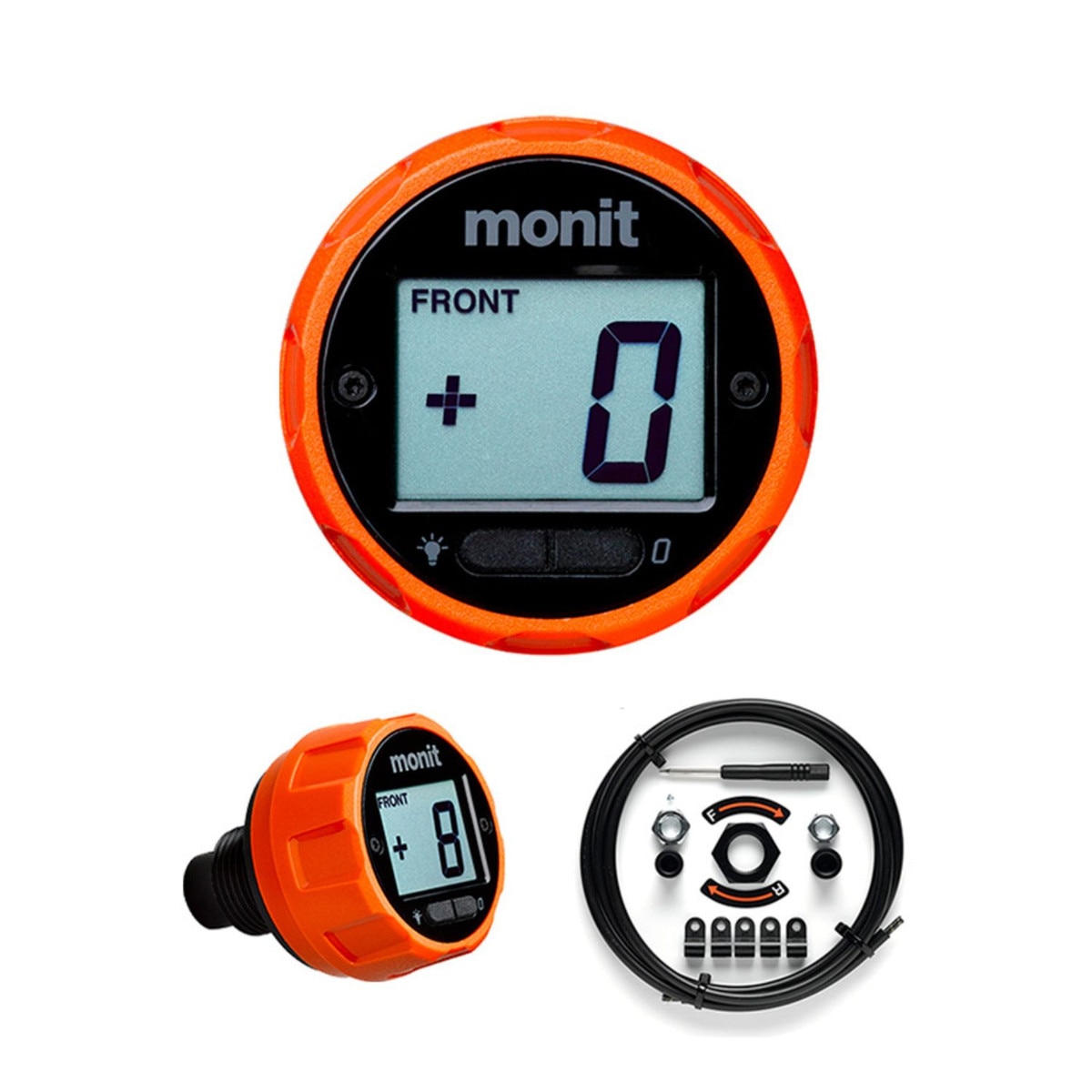 Monit Digital Brake Bias Dial, Bulkhead Mount, Orange Dial