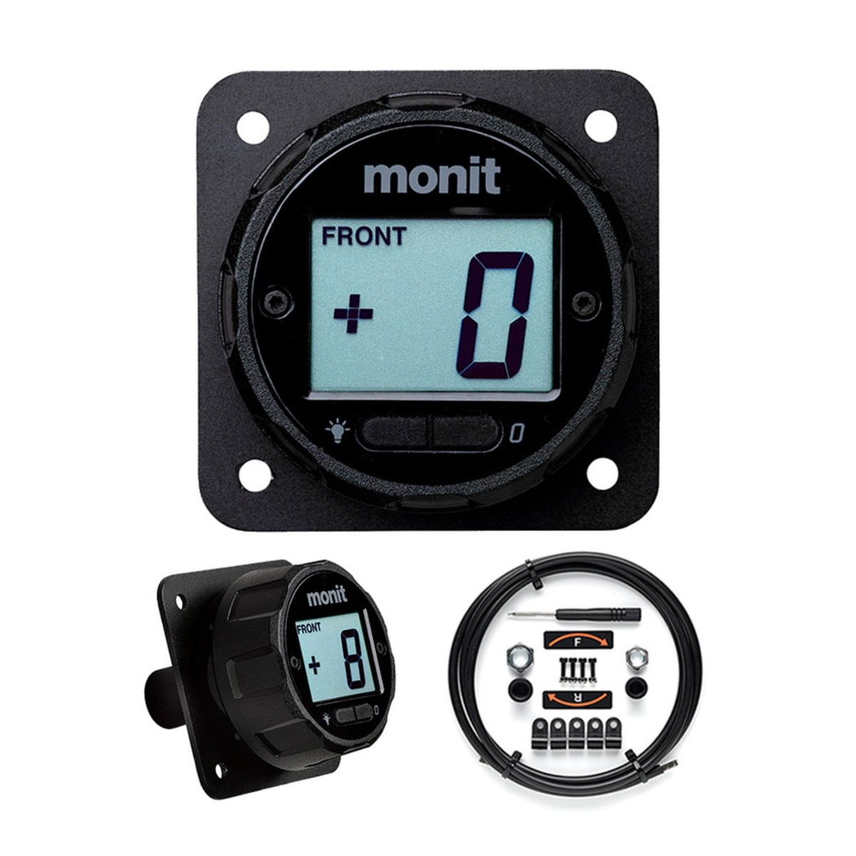 Monit Digital Brake Bias Dial, Square Mount, Black Dial