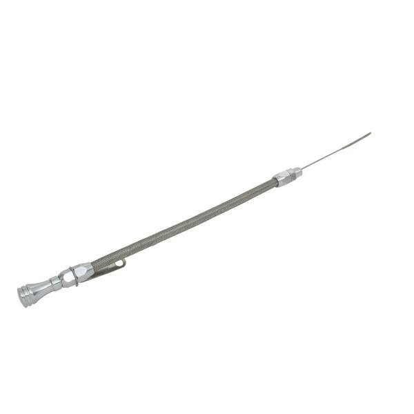 HAHAHA Flexible Stainless Steel Dipstick - 1/4 NPT, 20 Inch, Universal Fit For Chevy & Ford Engines