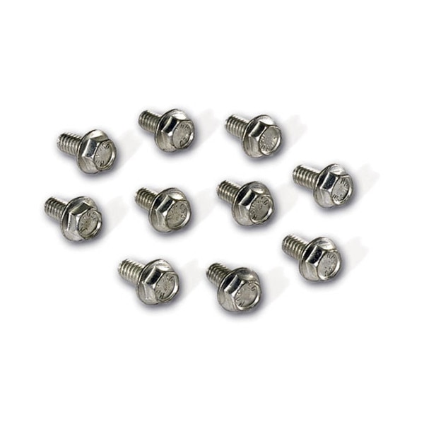 Moroso Timing Cover Bolt Kit, 1/4-20 Thread, Hex Head, Steel, Zinc Plated, Set of 10 (Chevy V6 / V8)