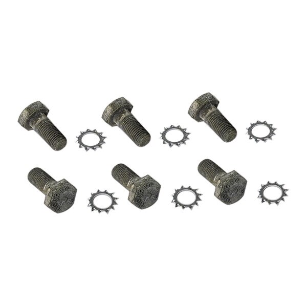 Moroso Flexplate Bolt Kit, 7/16-20 Thread, 0.750 Length, Hex Head, Steel, Black Oxide, Set of 6 (Chevy V6 / V8)