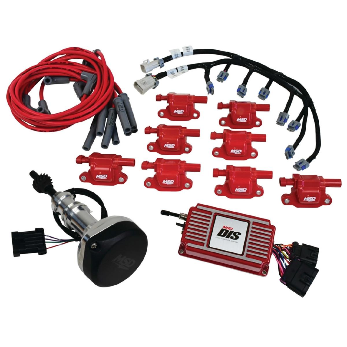 MSD Ignition Ignition System Kit, DIS Digital, Red, Ford 289 / 302