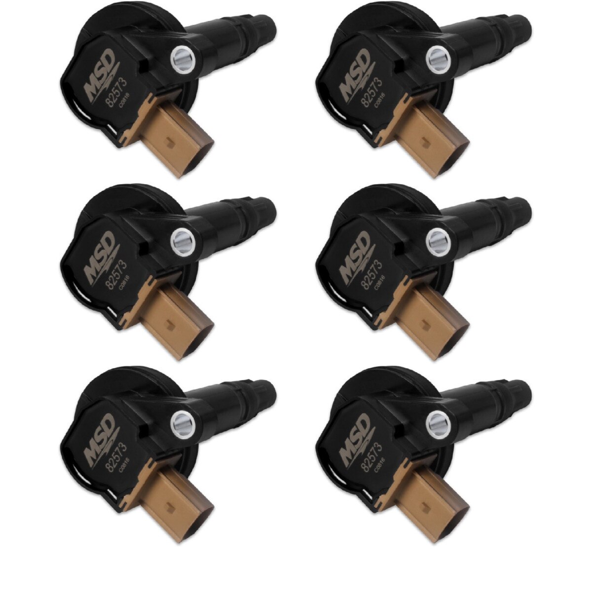 MSD Ignition Coil, OE Replacement, 2010-16 Ford EcoBoost 3.5L V6, 3-Pin Connector, Black, Set of 6