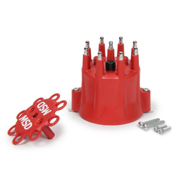 MSD Distributor Cap, HEI Style, Chevy V8, Red