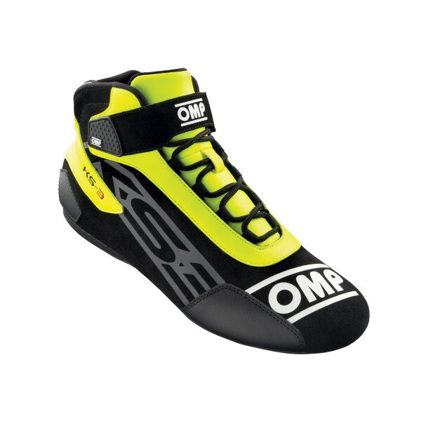 OMP Driving Shoes, KS-3 Karting Series (my2021), Black / Fluorescent Yellow, Size 10.5 (Euro 44)