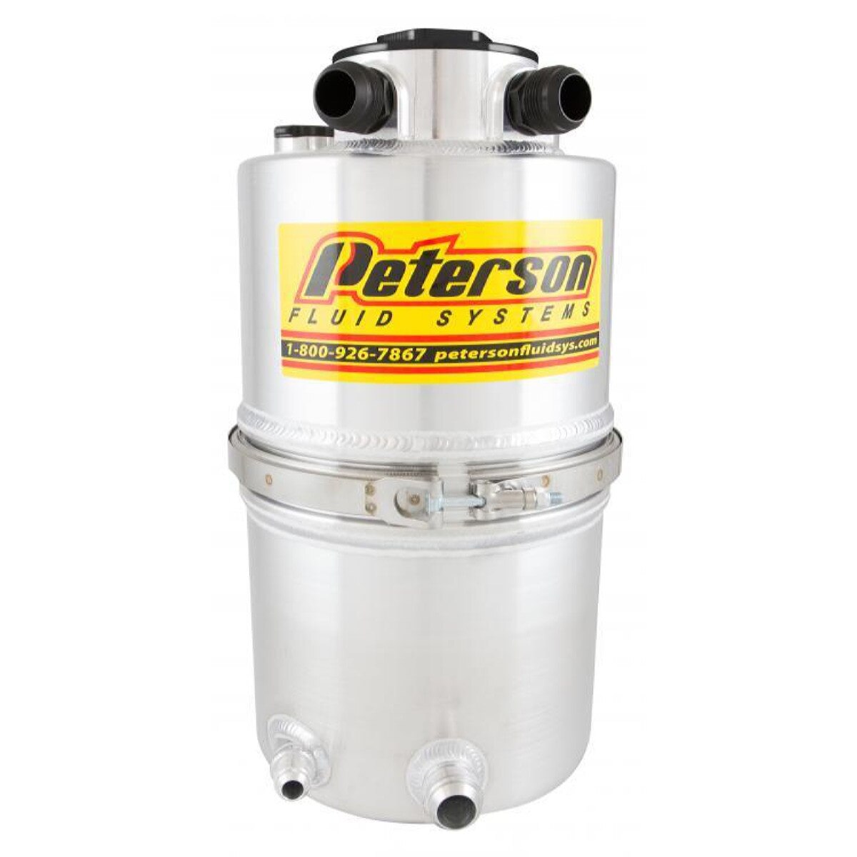 Peterson Dry Sump Oil Tank 20 Quart 9 Dia 21.875 Tall 16AN Inlet Outlet w Filter Aluminum