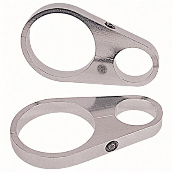 Peterson Oil Filter Mount Clamp-On 1.375 Tube Aluminum Natural Pair for 2 OD Filters