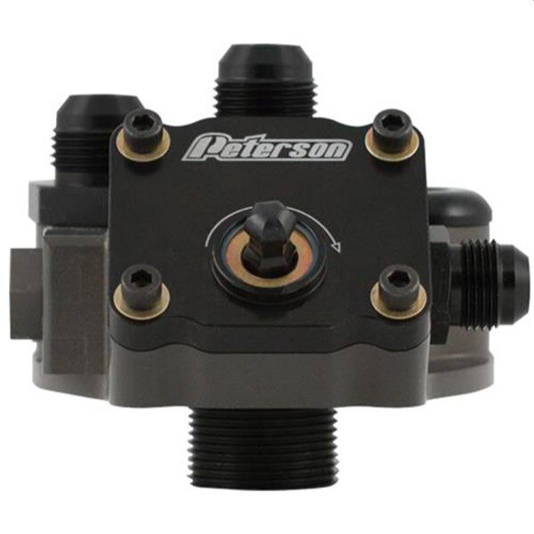 Peterson Oil Filter Mount Primer Pump 12AN Male 1-1/2-16 Thread Aluminum