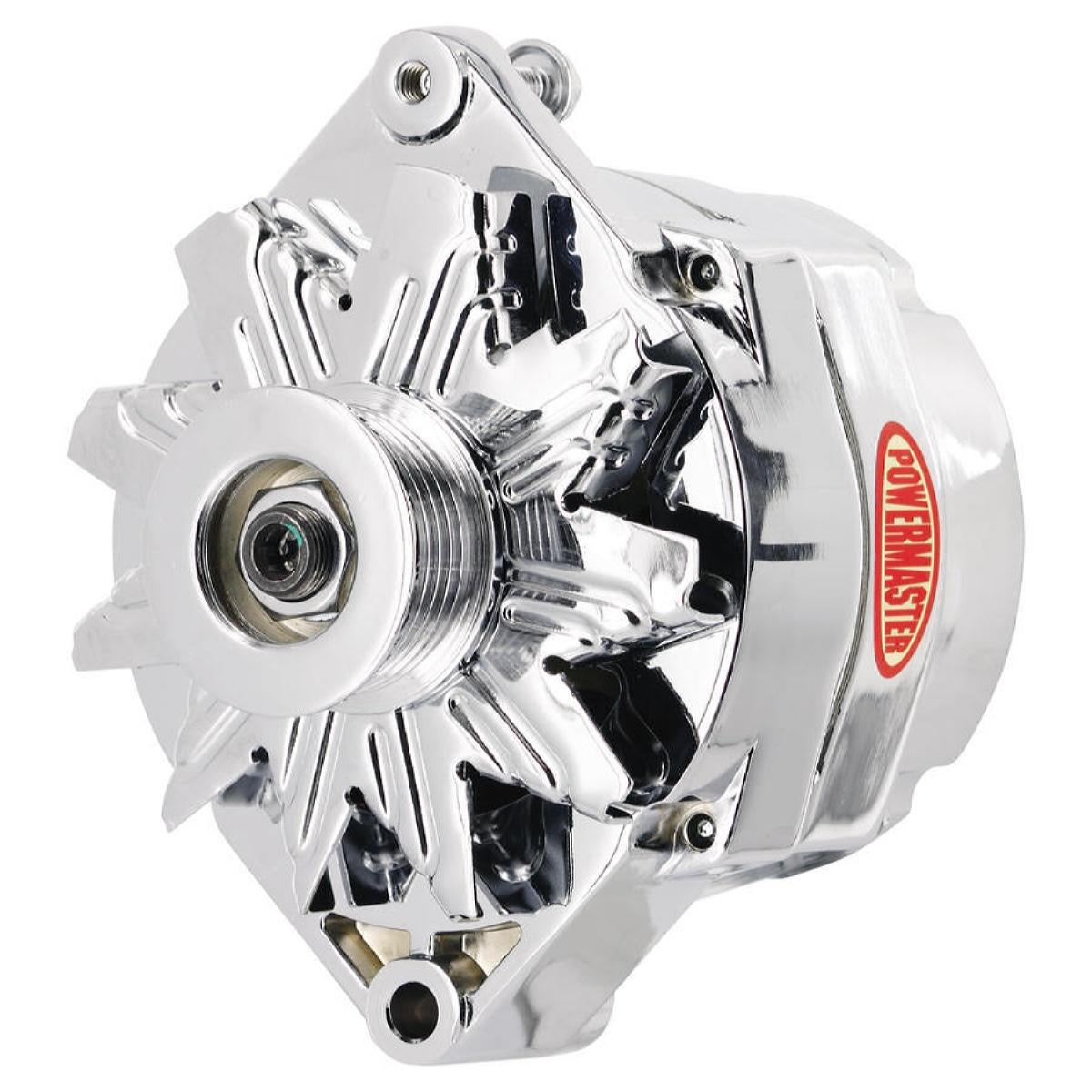 Speedmaster 100 Amp 1-Wire Alternator – GM 10SI Style, V-Belt, Chrome Finish – PCE360.1001