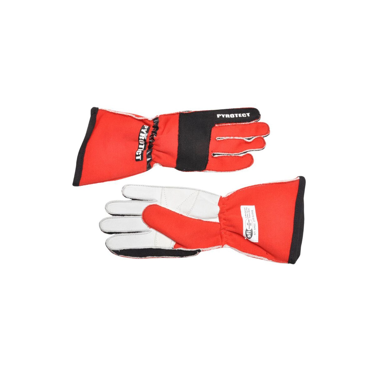 Pyrotect Driving Gloves, Pro Reverse Stitch 2 Layer, Red/Black, Medium, SFI 3.3/5