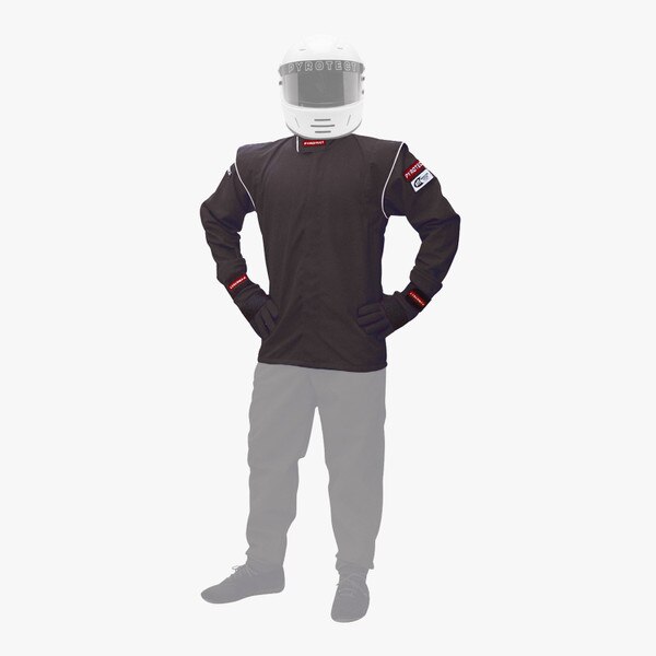 Pyrotect Driving Jacket, Junior Deluxe, Single Layer, Black, Large, SFI 3.2A/1