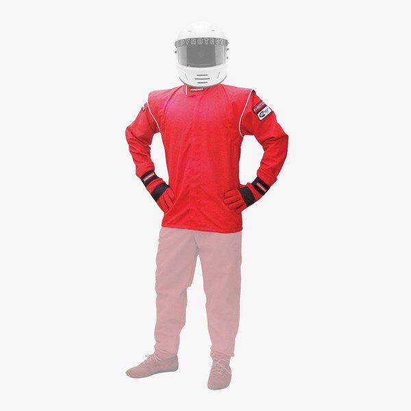 Pyrotect Driving Jacket, Junior Deluxe, Single Layer, Red, Medium, SFI 3.2A/1