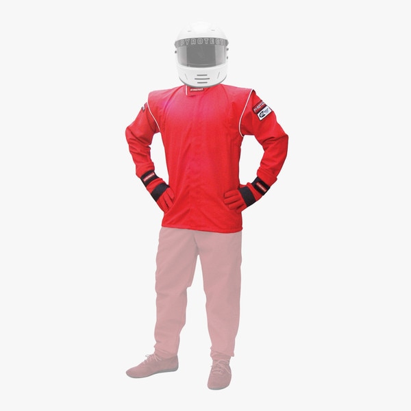 Pyrotect Driving Jacket, Junior Deluxe, Single Layer, Red, Large, SFI 3.2A/1