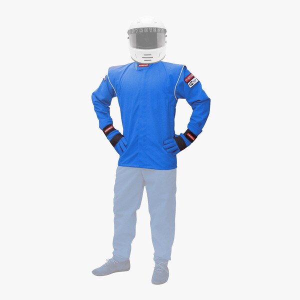 Pyrotect Driving Jacket, Junior Deluxe, Single Layer, Blue, Small, SFI 3.2A/1