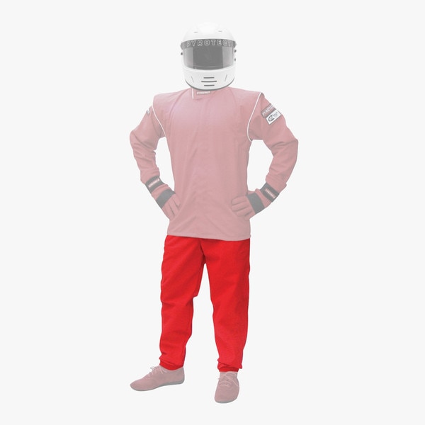 Pyrotect Driving Pants, Junior Deluxe, Single Layer, Red, Small, SFI 3.2A/1