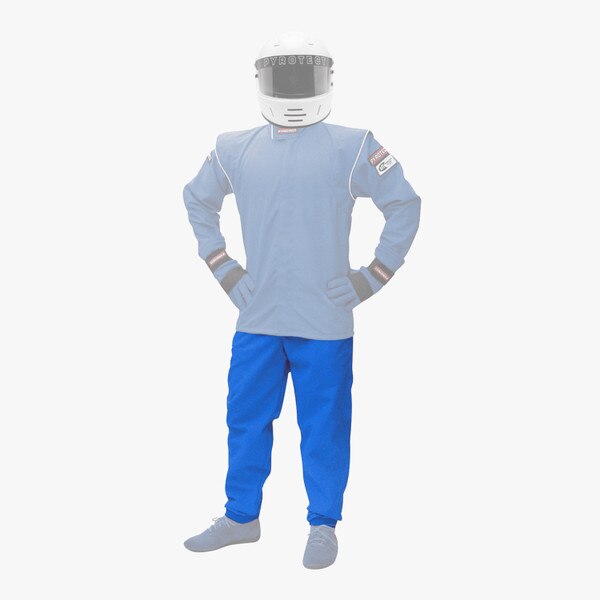 Pyrotect Driving Pants, Junior Deluxe, Single Layer, Blue, Small, SFI 3.2A/1