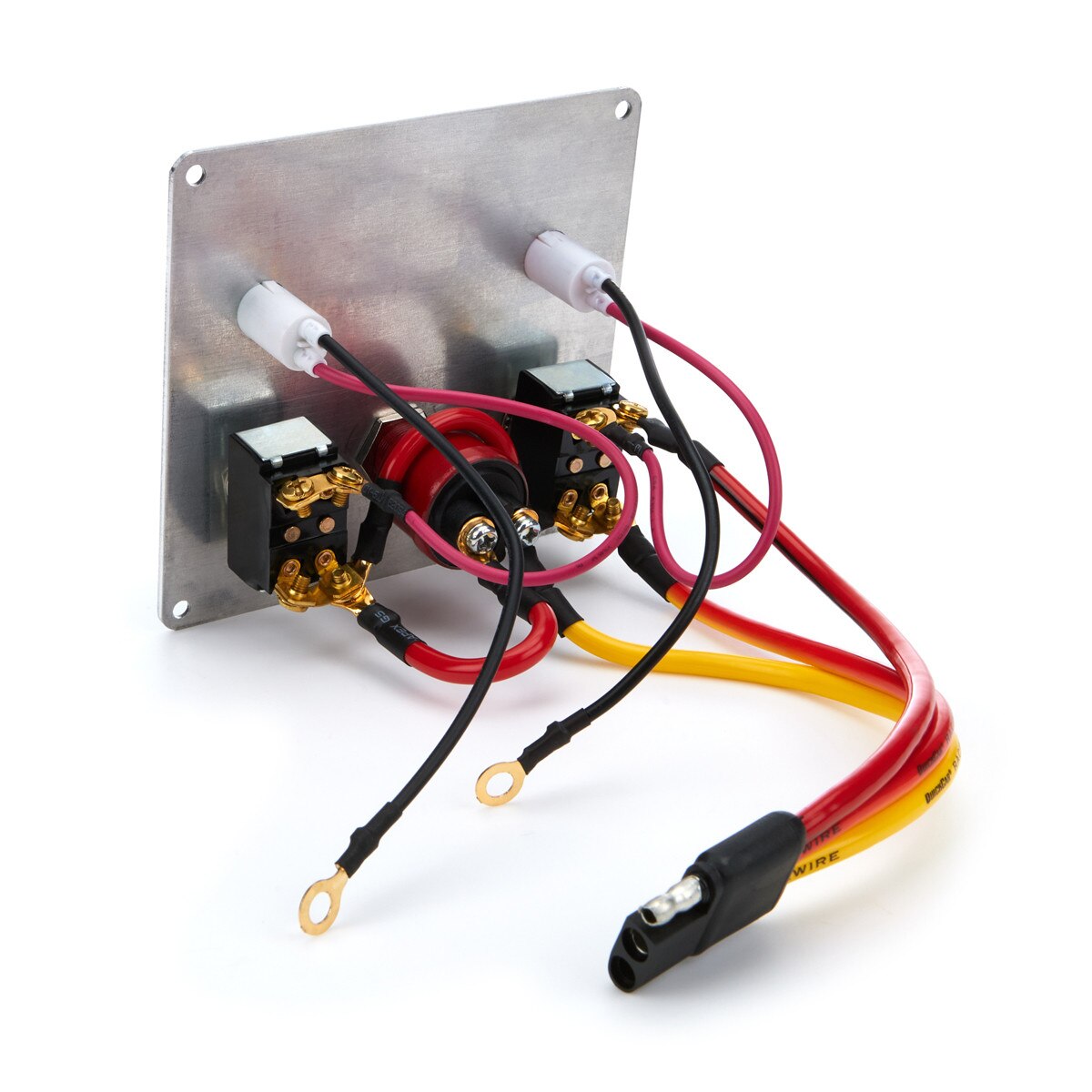 Quickcar ignition panel 4.625 x 4.375 checkered with safety toggle toggle and momentary /