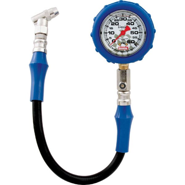 Quickcar Tire Pressure Gauge, 060 PSI, Analog, 2.500" Diameter, Liquid