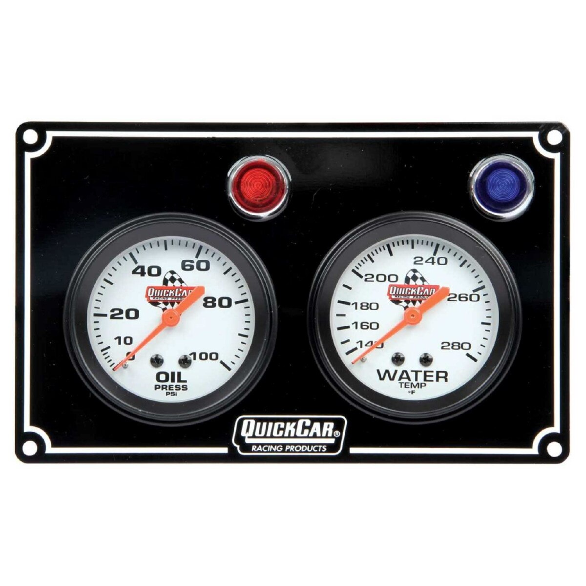 Quickcar Gauge Panel Assembly Kit, Silver Face, Warning Light (OP - OT - WT)