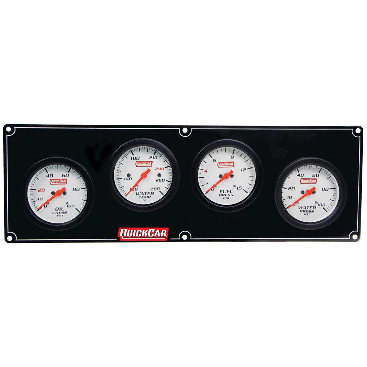 Quickcar Gauge Panel Assembly Kit, Extreme, White Face (OP - WT - FP - WP)