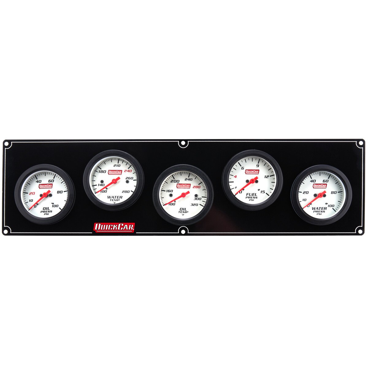 Quickcar Gauge Panel Assembly Kit, Extreme, White Face (OP - OT - WT - WP - FP)