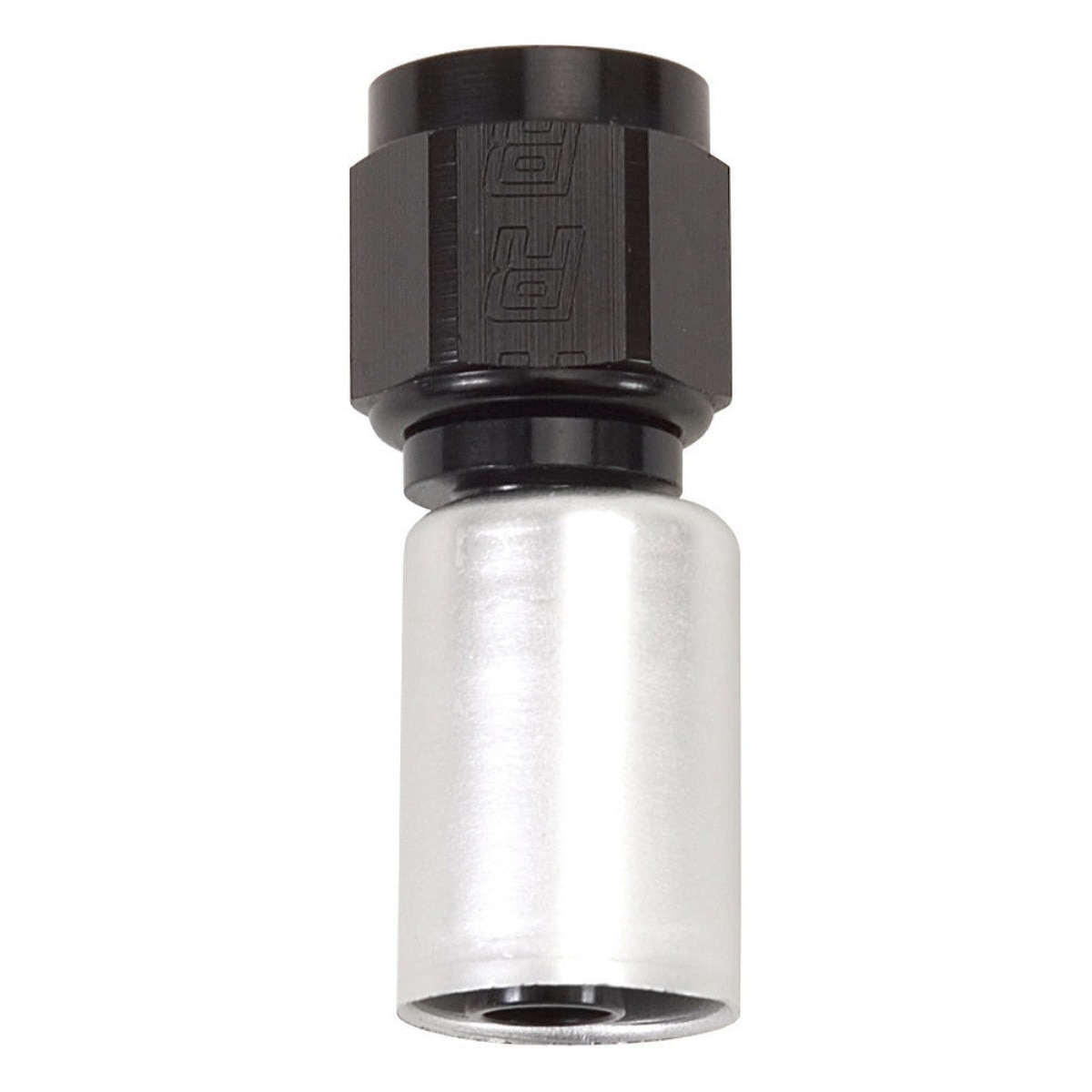 Russell Hose End, Crimp-On, #4 AN, Straight, Aluminum, Black