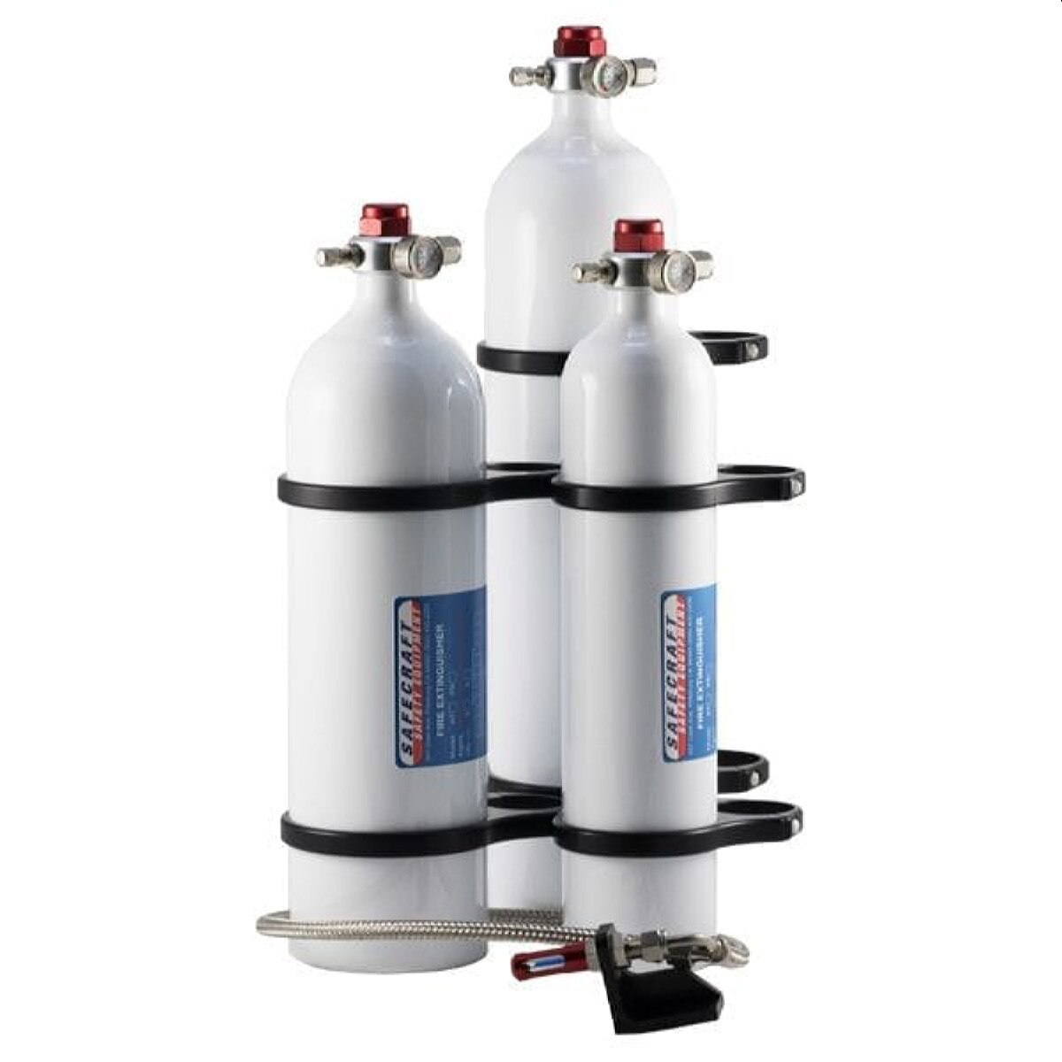 Safecraft Fire Extinguisher, 3 lbs Aluminum Bottle, Auto Thermal, 1 Sensor, 21 Hose, White (UTV)