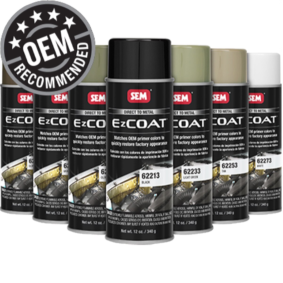 SEM EZ Coat Direct to Metal Coating, 16 oz. Aerosol Can, Black