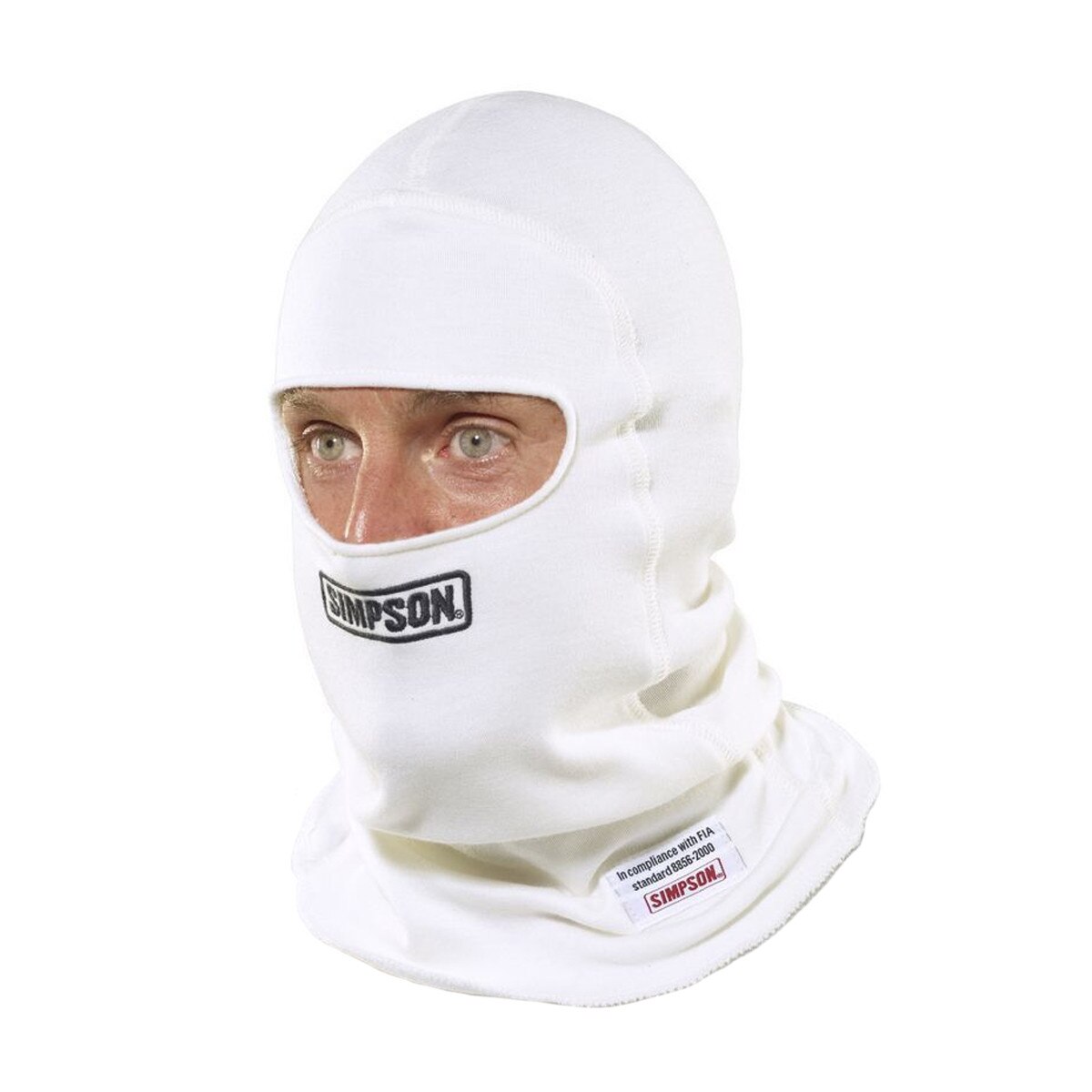 Simpson Head Sock, Nomex, Balaclava, Single-Eye, White, SFI 3.3/1