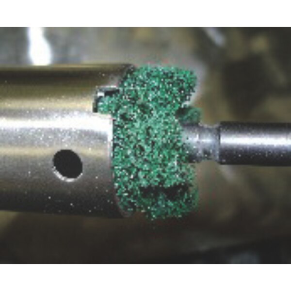 Standard Abrasives cross buff A/O 2 ply 2 x 2 pad 8-32 thread 0.500 thick medium HS /