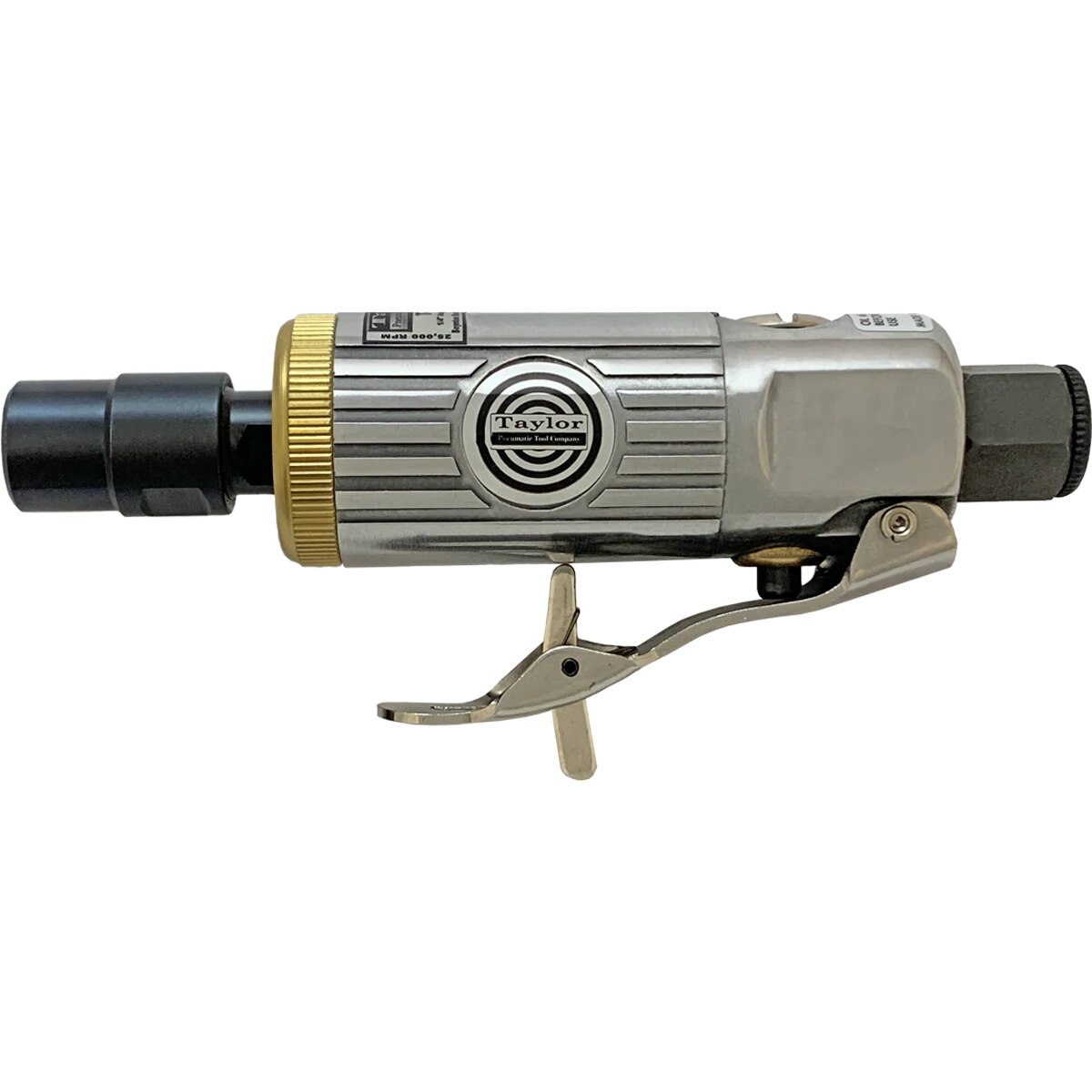 Taylor Pneumatic Die Grinder, Front Exhaust, Straight Head, 1/4" Collet